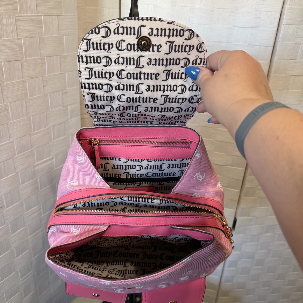 Juicy Couture Pink Women's Monogram Backpack Handbag 10X10 - Picture 4 of 14